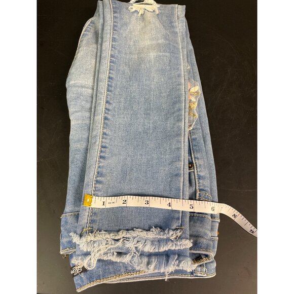 Love Couture Women's Blue Skinny Stretch Jeans With Floral Design S-9/10 SKU2565 - Picture 6 of 6